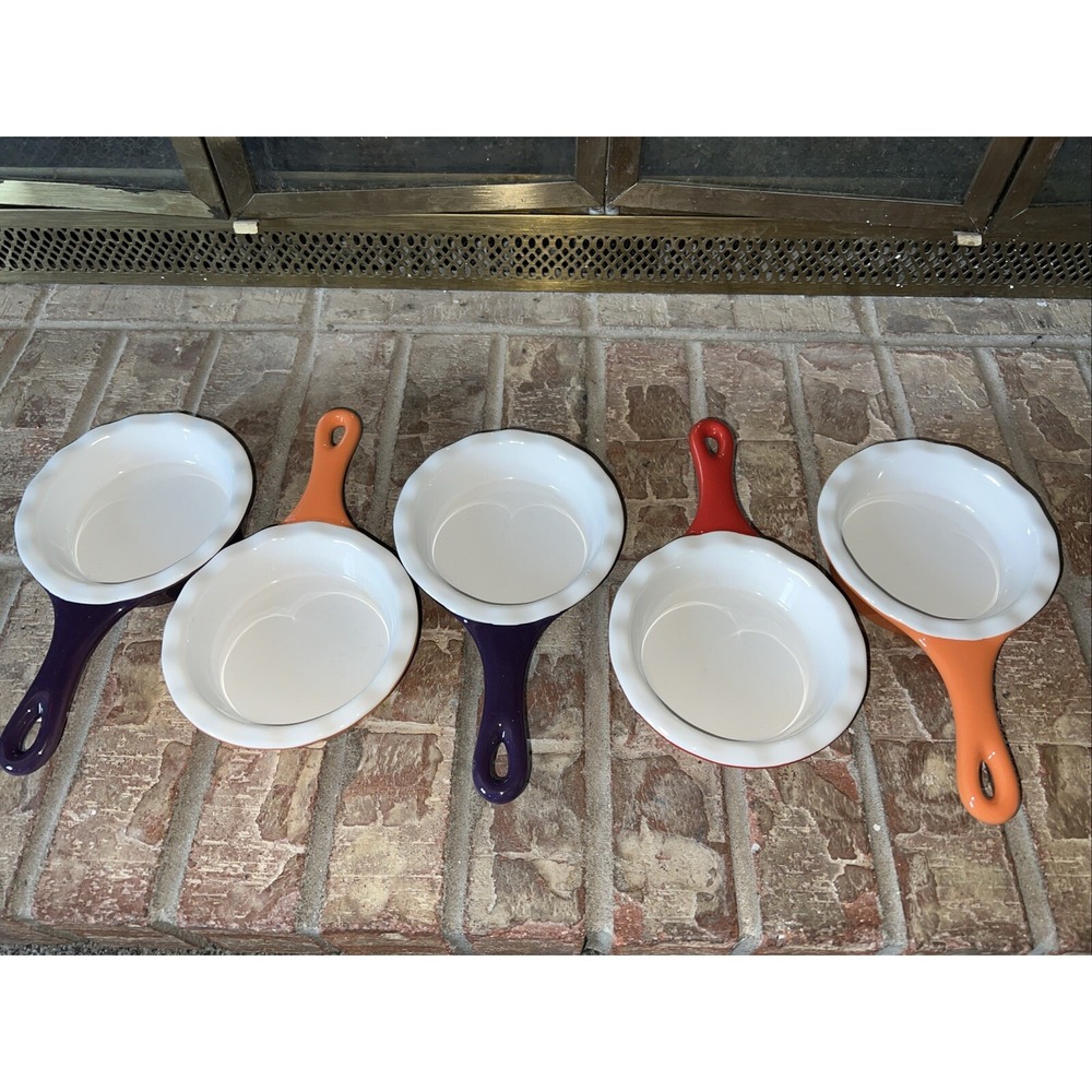 Set Of 5 Small Stoneware 5" Skillets